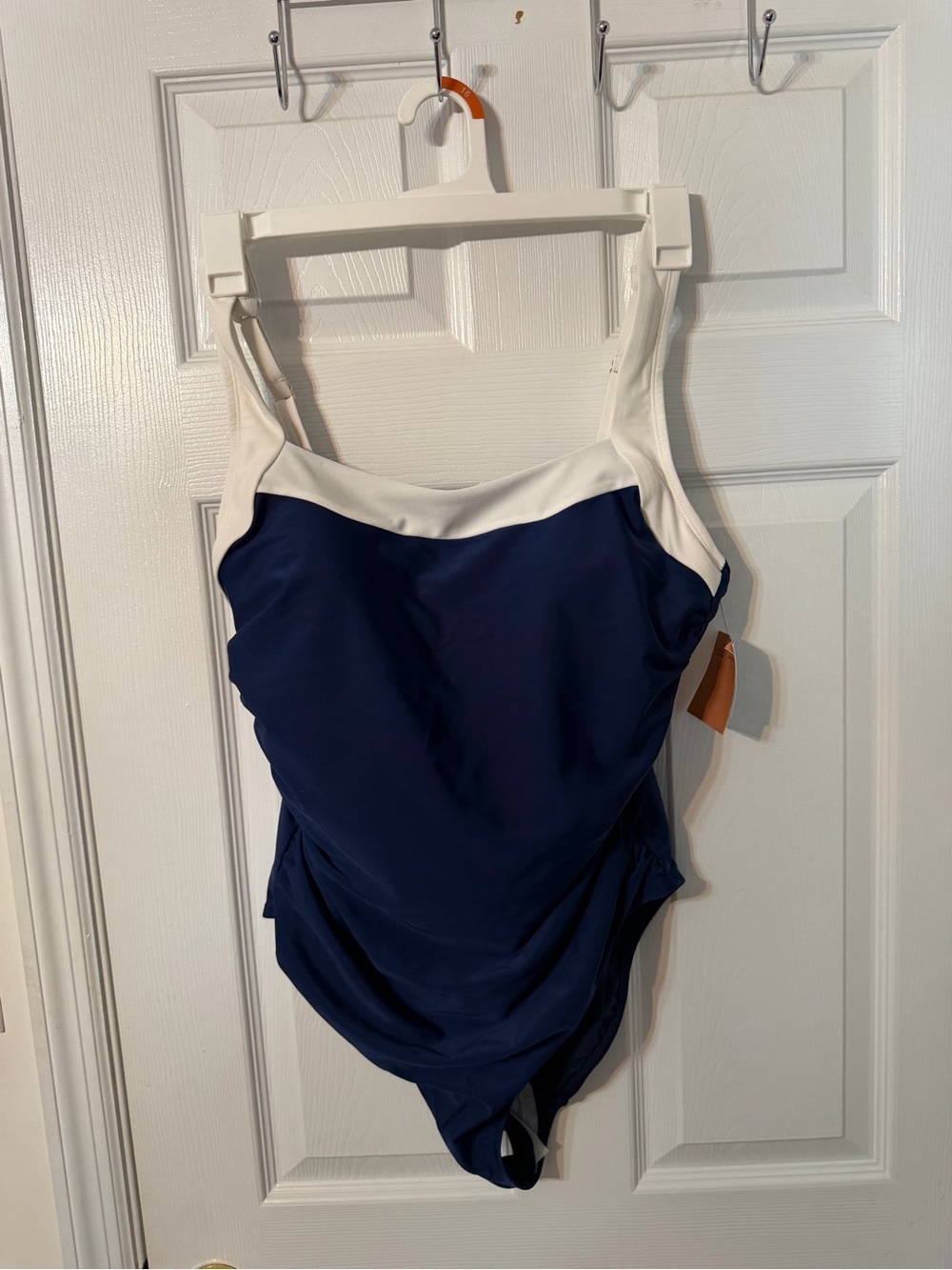 Shade & Shore Navy and White One-Piece Swimsuit